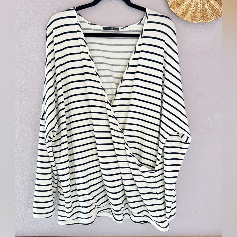 TART Striped Faux Wrap Top Size‎ 3X